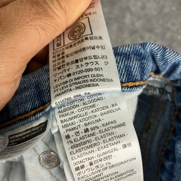 Levi's 505 Jeans Mens 36x32 Blue Straight Fit Stretch Distressed Workwear Worn - Picture 7 of 11